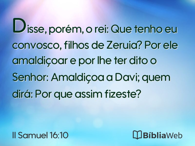 II Samuel 16:10 em imagem para compartilhar