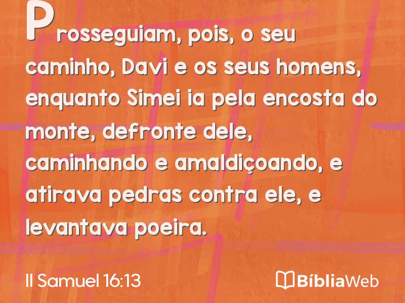 II Samuel 16:13 em imagem para compartilhar