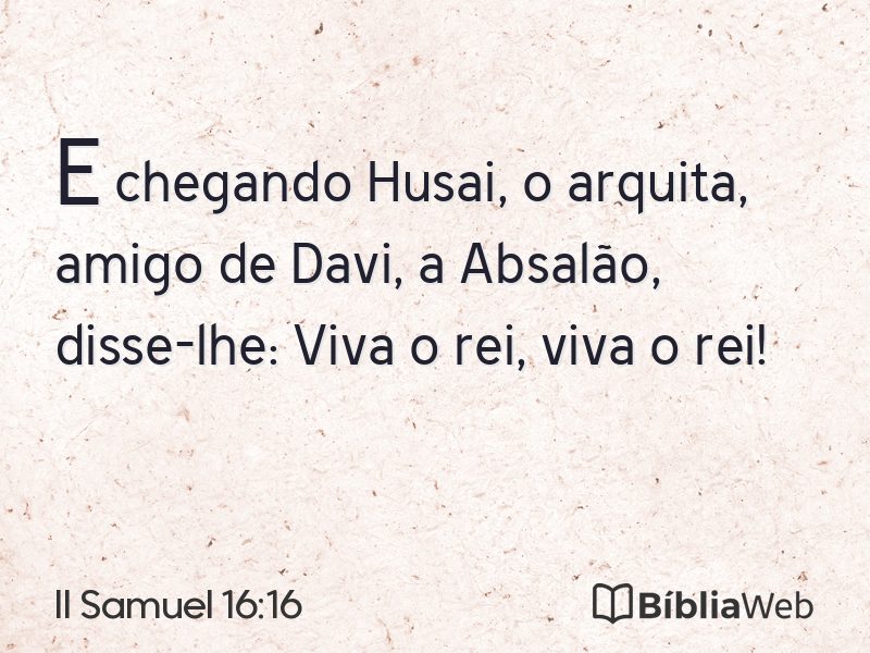 II Samuel 16:16 em imagem para compartilhar