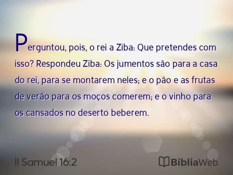 II Samuel 16:2 em imagem para compartilhar