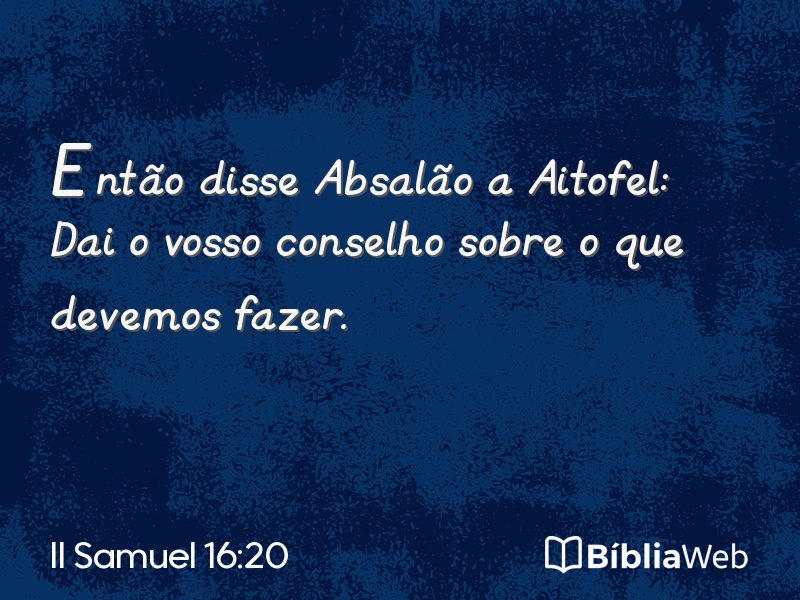 II Samuel 16:20 em imagem para compartilhar