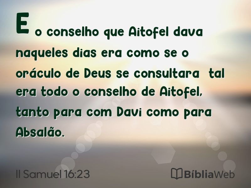II Samuel 16:23 em imagem para compartilhar