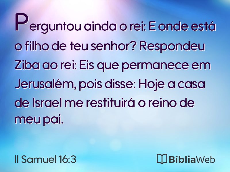 II Samuel 16:3 em imagem para compartilhar