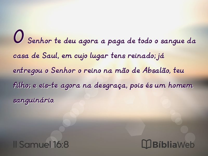 II Samuel 16:8 em imagem para compartilhar