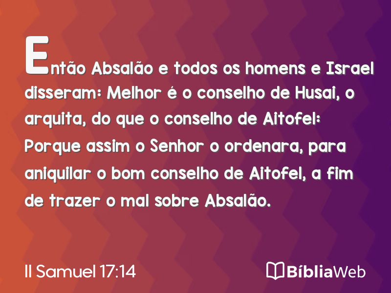 II Samuel 17:14 em imagem para compartilhar