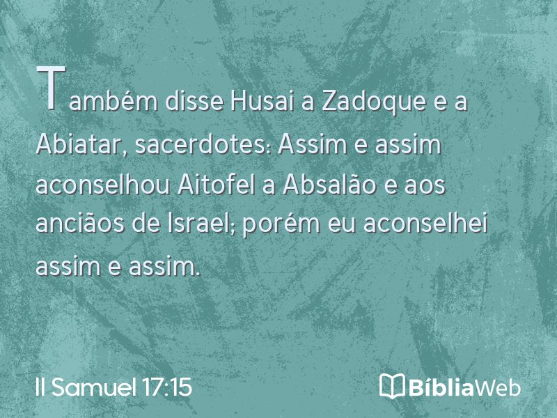 II Samuel 17:15 em imagem para compartilhar