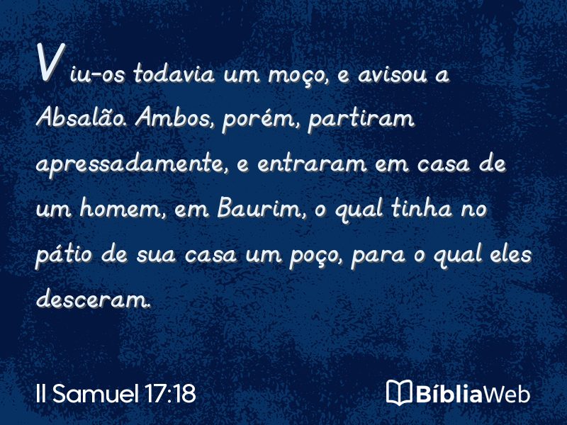 II Samuel 17:18 em imagem para compartilhar