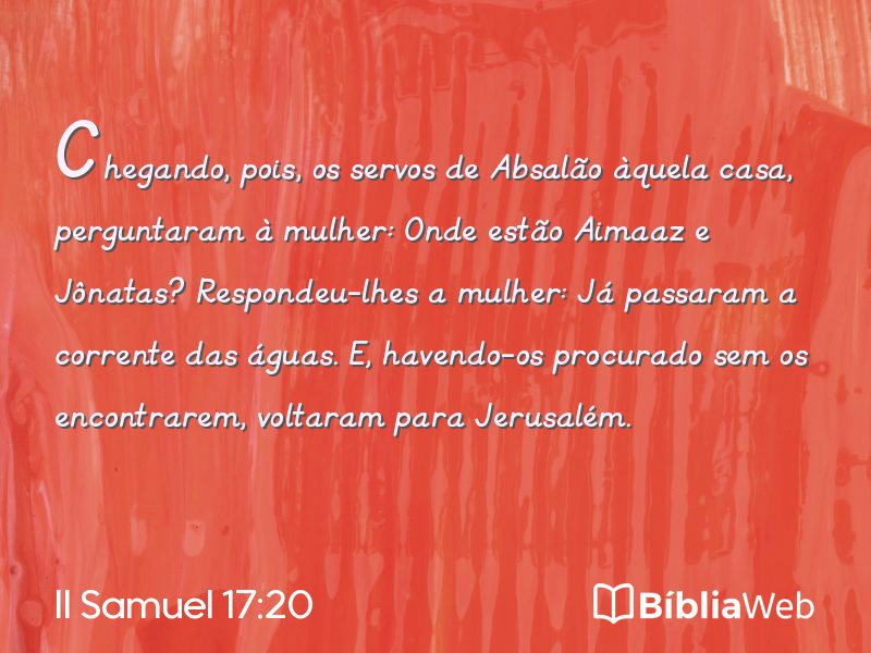 II Samuel 17:20 em imagem para compartilhar