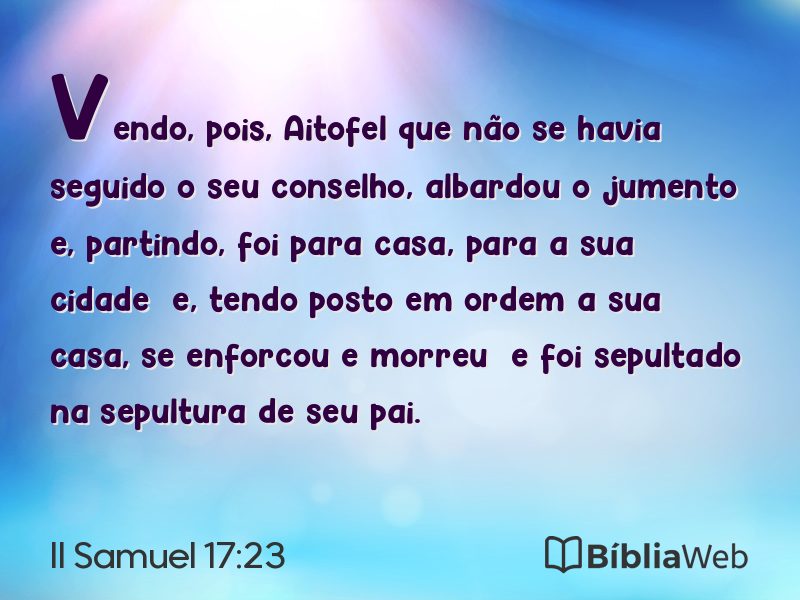 II Samuel 17:23 em imagem para compartilhar