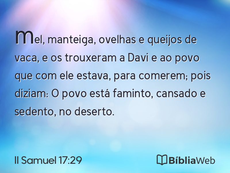 II Samuel 17:29 em imagem para compartilhar