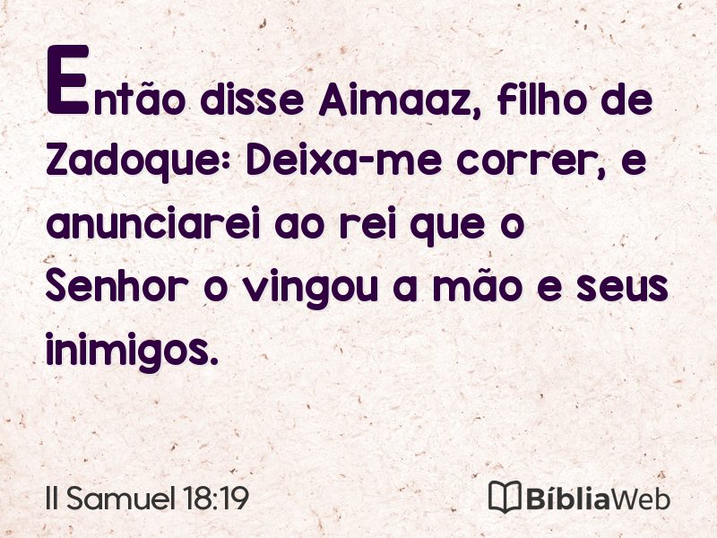II Samuel 18:19 em imagem para compartilhar