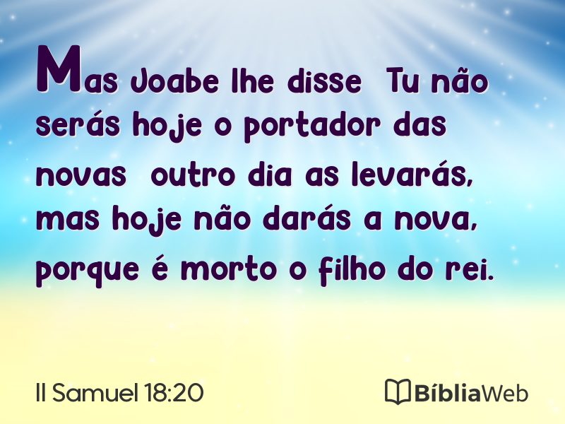 II Samuel 18:20 em imagem para compartilhar