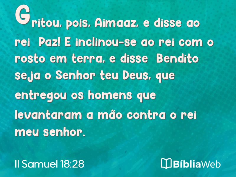 II Samuel 18:28 em imagem para compartilhar