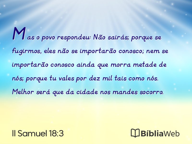 II Samuel 18:3 em imagem para compartilhar