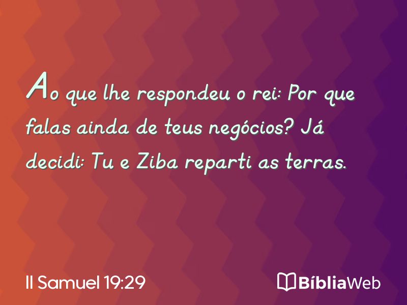 II Samuel 19:29 em imagem para compartilhar