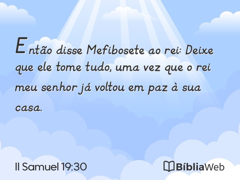 II Samuel 19:30 em imagem para compartilhar
