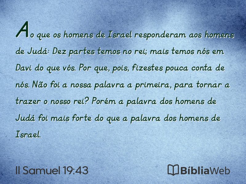 II Samuel 19:43 em imagem para compartilhar