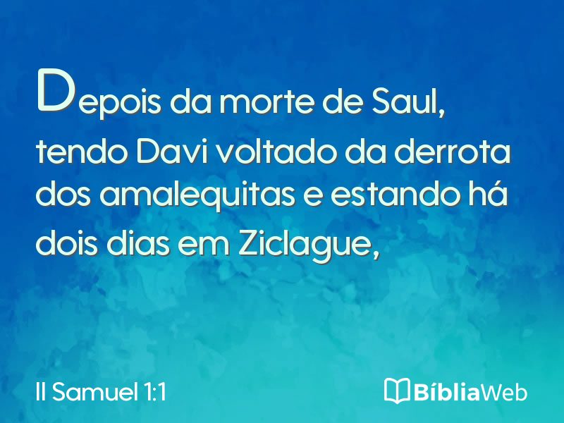 II Samuel 1:1 em imagem para compartilhar