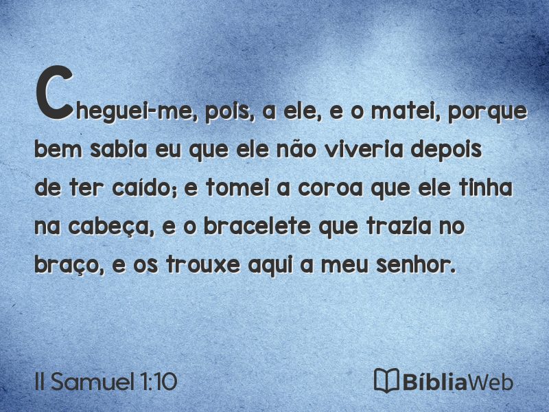 II Samuel 1:10 em imagem para compartilhar