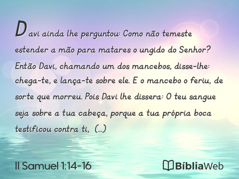 II Samuel 1:14-16 em imagem para compartilhar