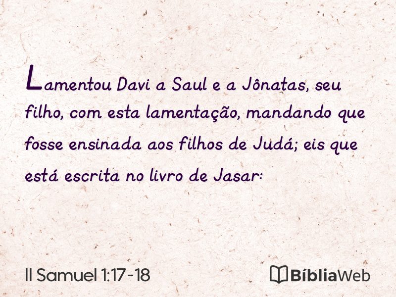 II Samuel 1:17-18 em imagem para compartilhar