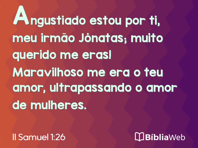 II Samuel 1:26 em imagem para compartilhar