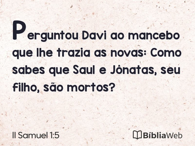 II Samuel 1:5 em imagem para compartilhar
