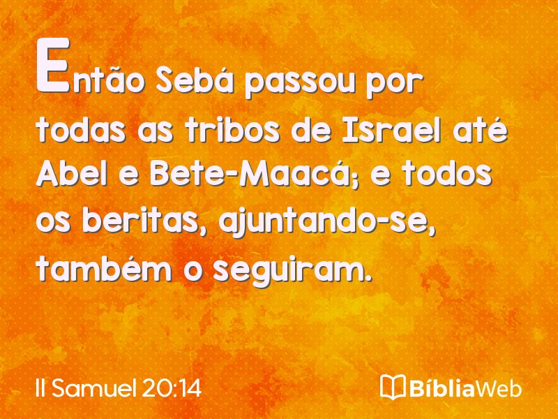 II Samuel 20:14 em imagem para compartilhar