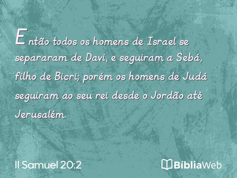 II Samuel 20:2 em imagem para compartilhar