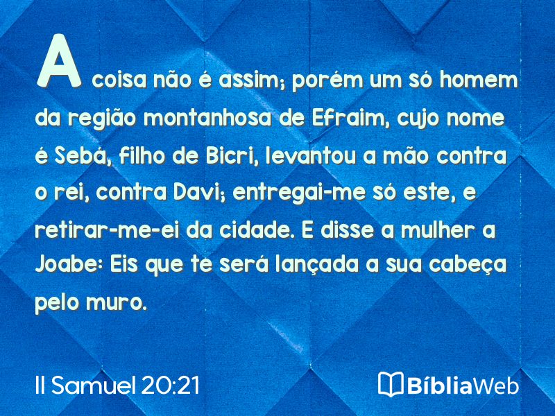 II Samuel 20:21 em imagem para compartilhar