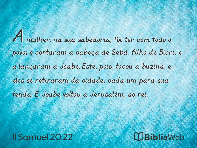 II Samuel 20:22 em imagem para compartilhar