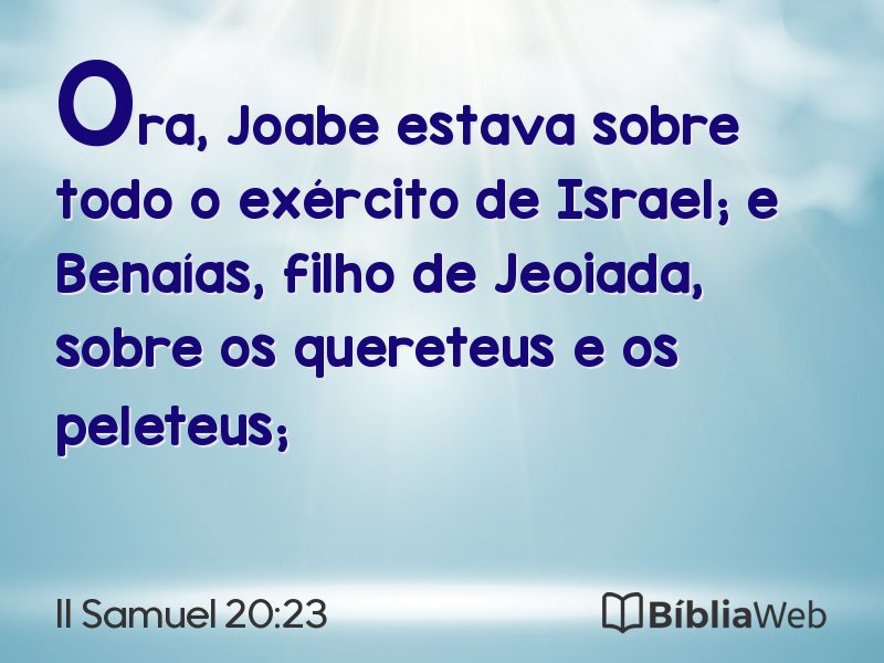 II Samuel 20:23 em imagem para compartilhar