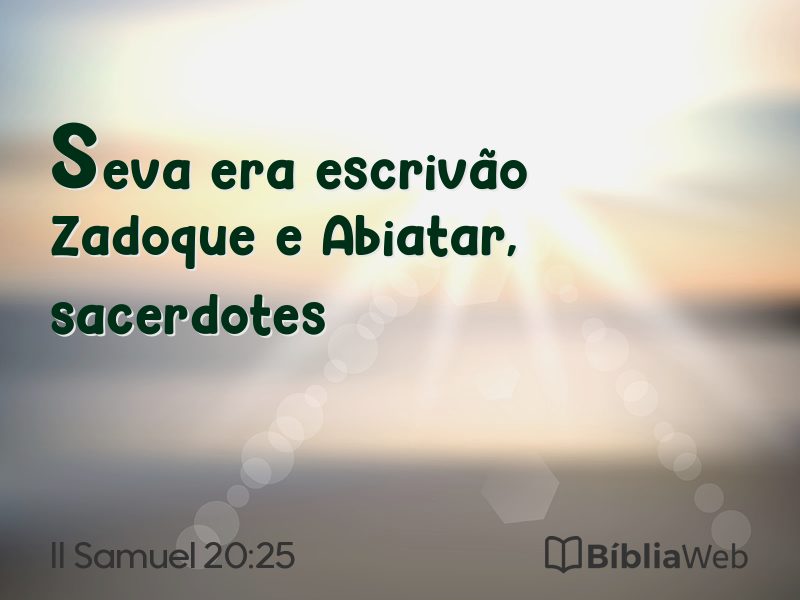 II Samuel 20:25 em imagem para compartilhar