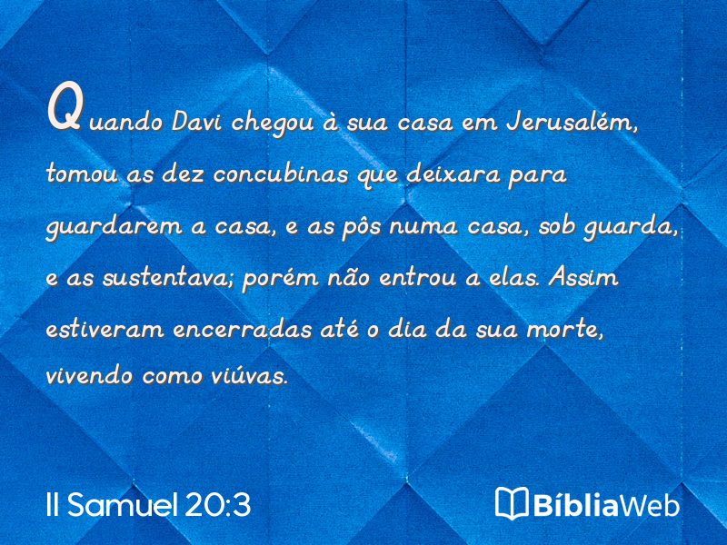 II Samuel 20:3 em imagem para compartilhar