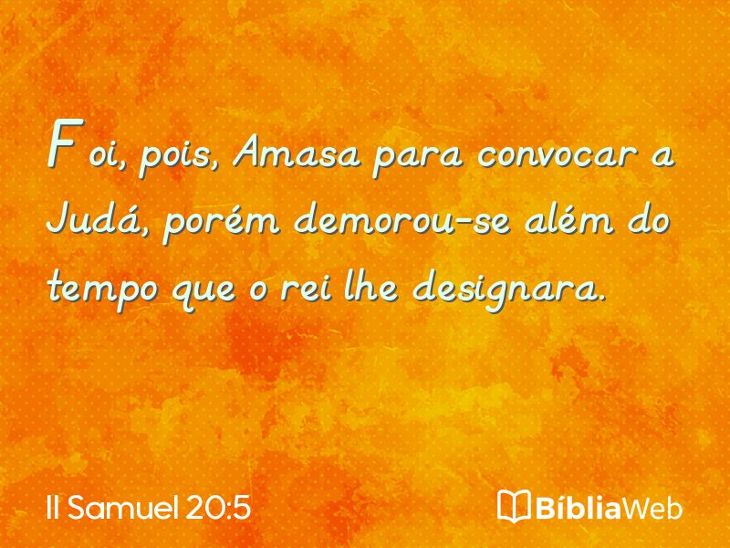 II Samuel 20:5 em imagem para compartilhar