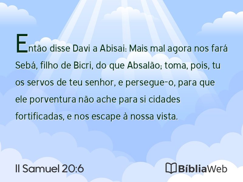 II Samuel 20:6 em imagem para compartilhar