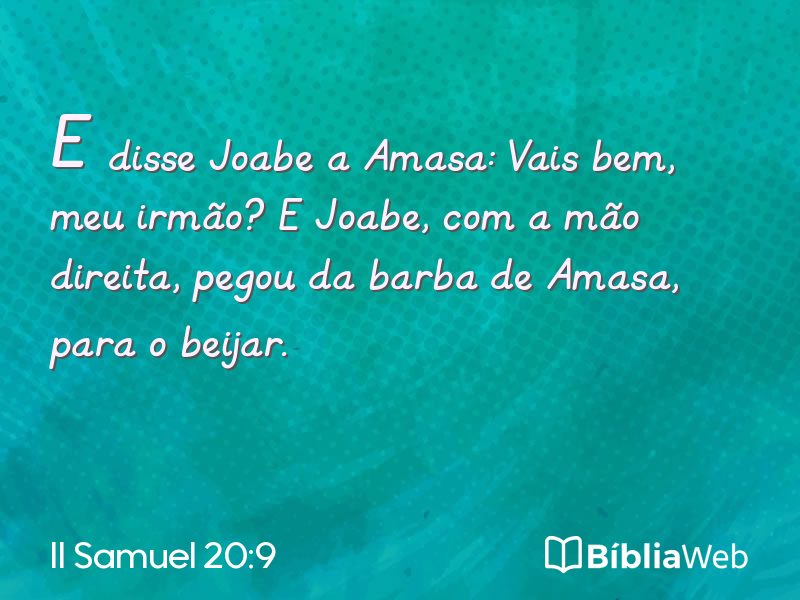 II Samuel 20:9 em imagem para compartilhar
