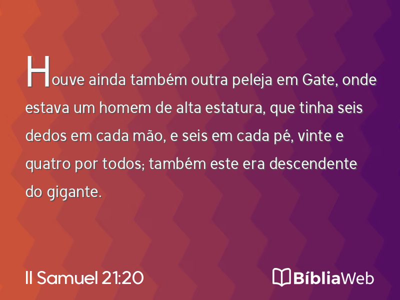 II Samuel 21:20 em imagem para compartilhar