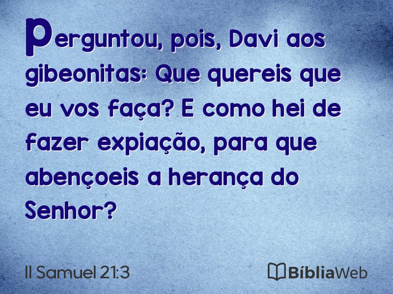 II Samuel 21:3 em imagem para compartilhar