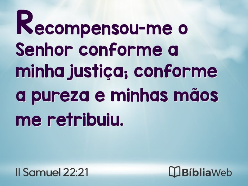II Samuel 22:21 em imagem para compartilhar