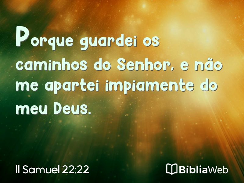 II Samuel 22:22 em imagem para compartilhar
