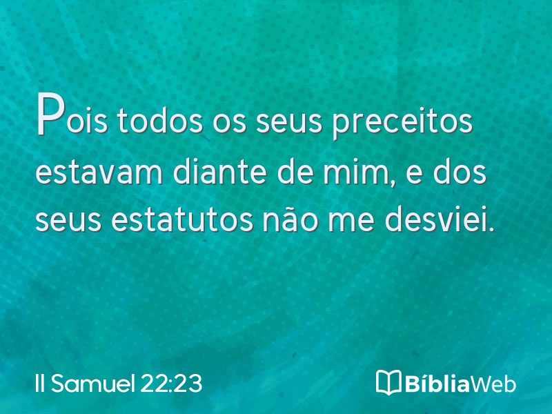 II Samuel 22:23 em imagem para compartilhar