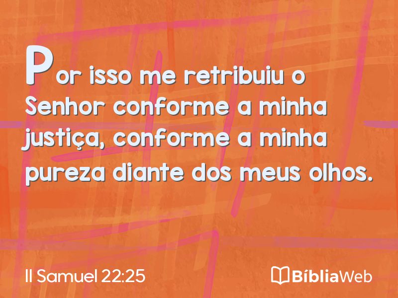 II Samuel 22:25 em imagem para compartilhar