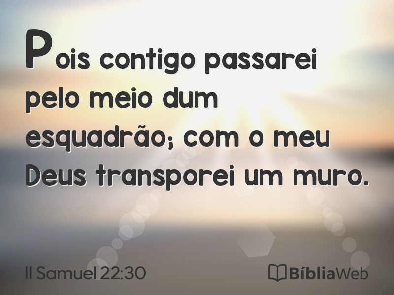 II Samuel 22:30 em imagem para compartilhar