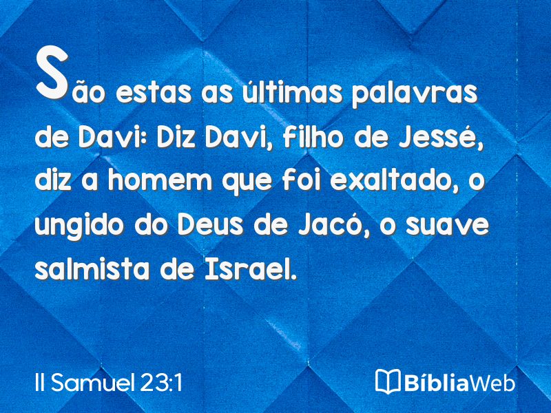 II Samuel 23:1 em imagem para compartilhar