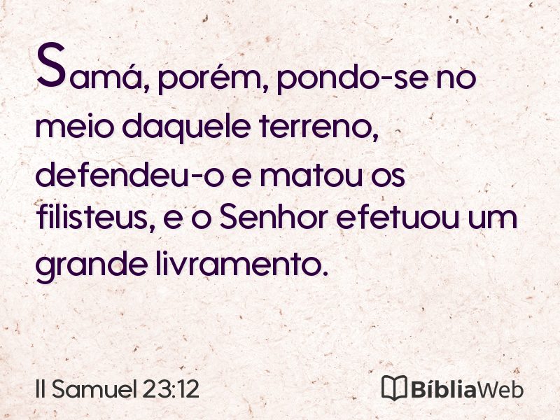 II Samuel 23:12 em imagem para compartilhar