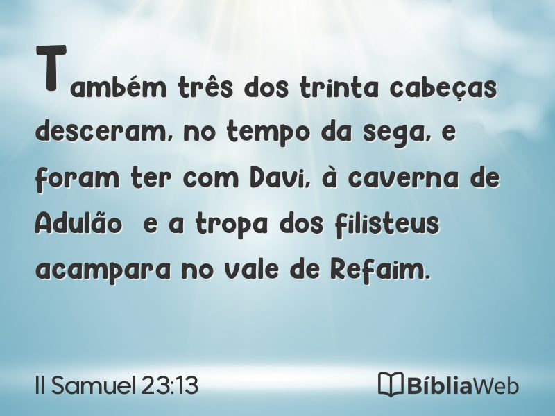 II Samuel 23:13 em imagem para compartilhar