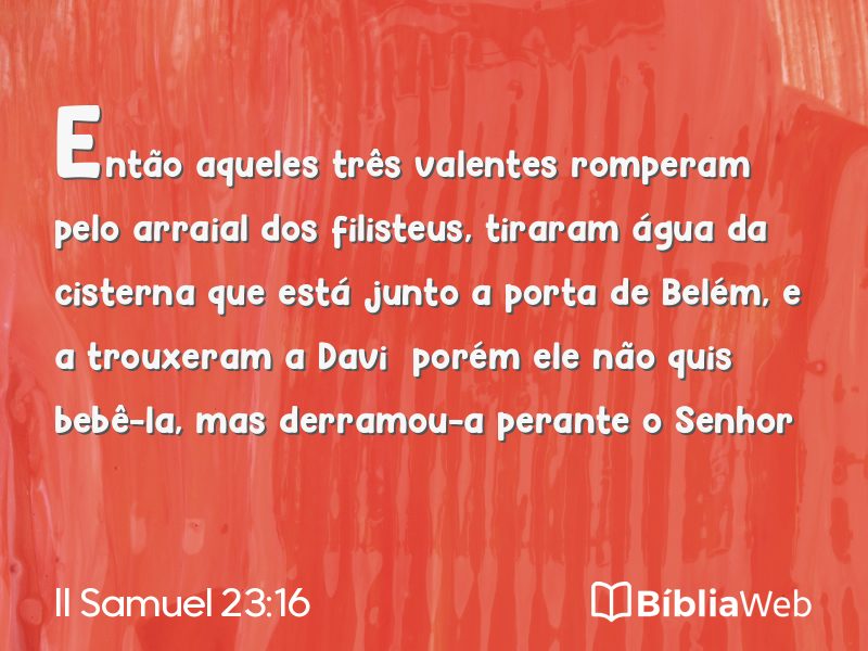 II Samuel 23:16 em imagem para compartilhar