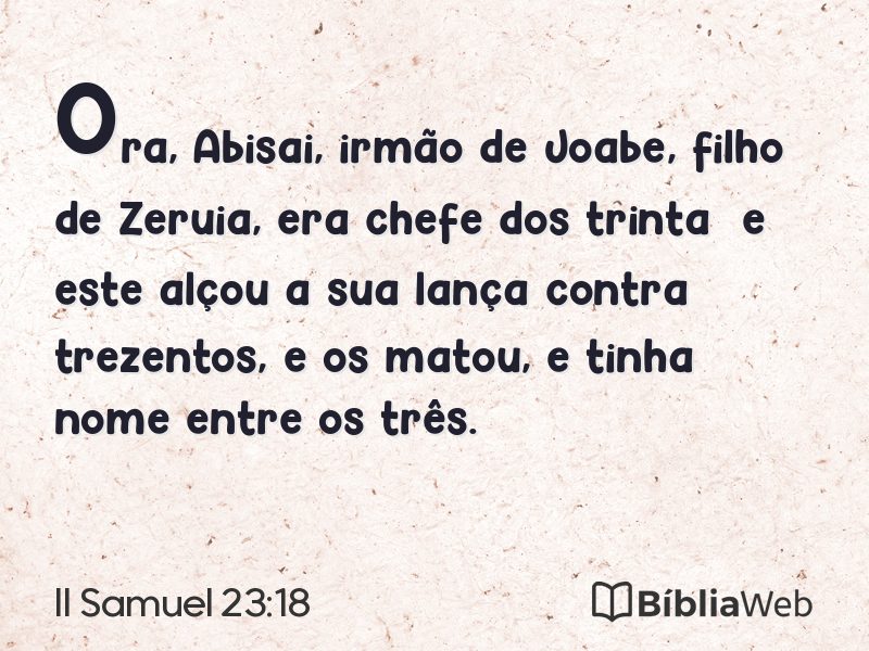 II Samuel 23:18 em imagem para compartilhar