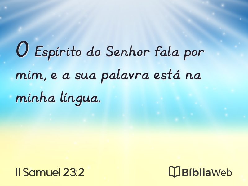 II Samuel 23:2 em imagem para compartilhar